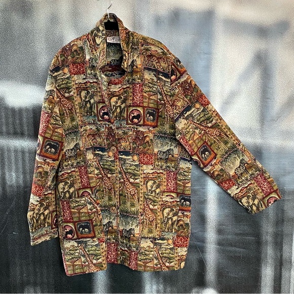 On The Rocks , California, tapestry coat. size X-Large, 1X, womens, vintage. - Picture 1 of 13